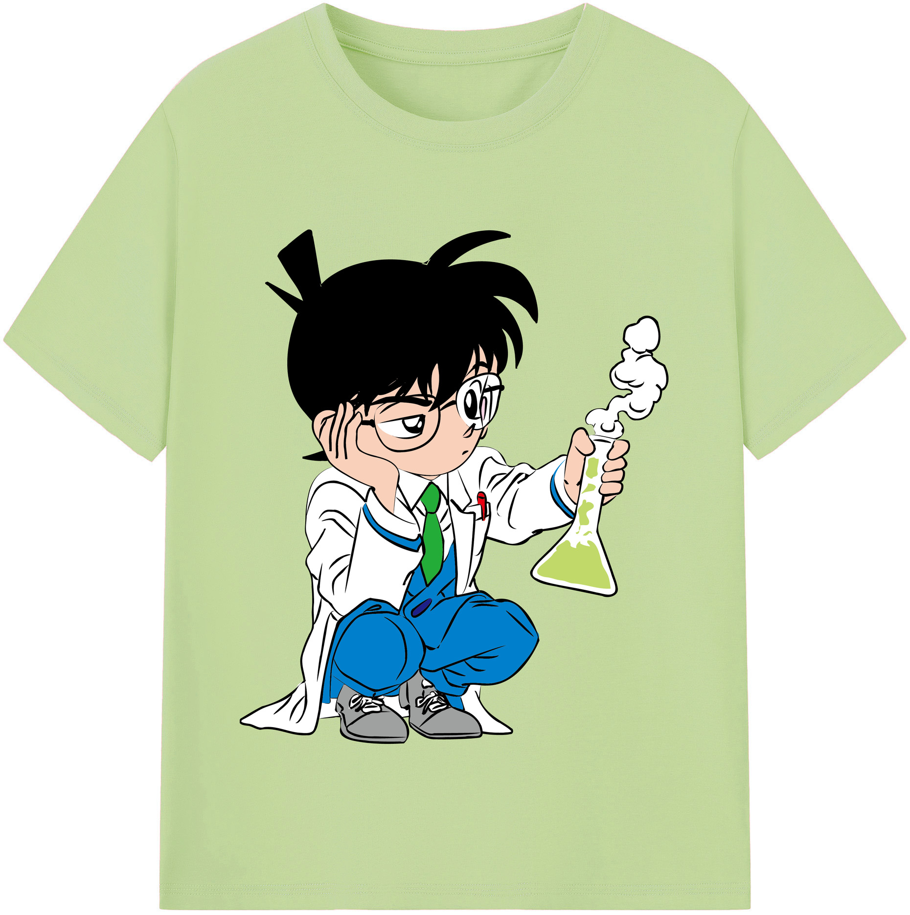 （画像用） 名探偵コナン 江戸川 コナン Detective Conan Conan Edogawa 綿100％半袖Tシャツ（フロントプリント）